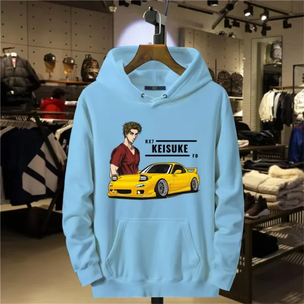 "Initial D" 2024 Moda Masculina Padrão de Corrida da Moda Estampado Roupas Masculinas Camisa Esportiva de Lazer de Inverno Roupas Entusiastas - Imagem 7