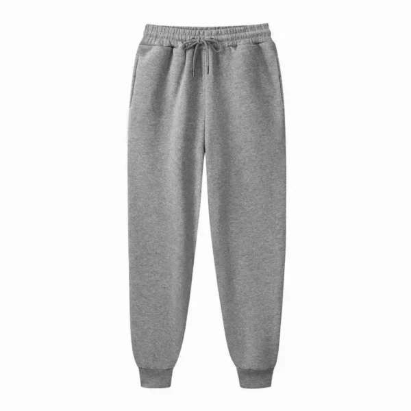 Calças de moletom casuais masculinas, calças esportivas de lã, unissex, moda sólida, calças soltas, streetwear, outono, inverno, calças de corrida, fitness - Imagem 15
