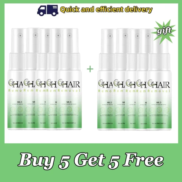 Spray de depilação rápida para homens e mulheres, inibidor indolor do crescimento do cabelo, axila do braço, perna depilatória permanente, beleza saúde, 10pcs - Imagem 9