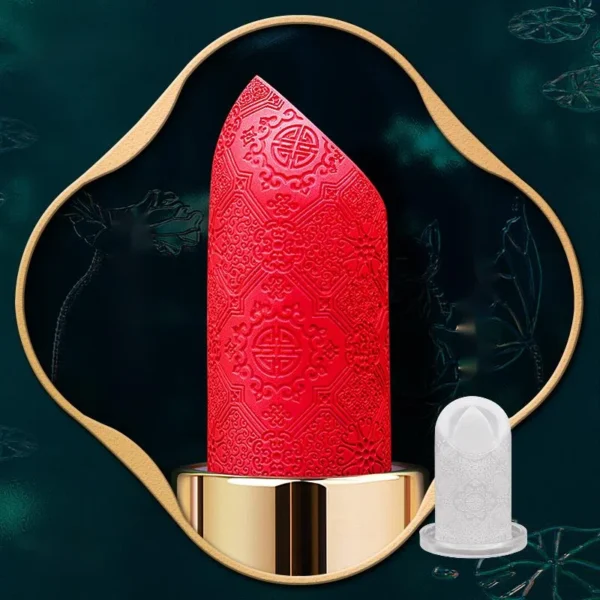 12,1 mm Flor Como Brocado Esculpido Batom Silicone Molde Diy Material Feito À Mão Ferramentas de Reparo Precisam Ser Usadas Em Combinação - Imagem 4
