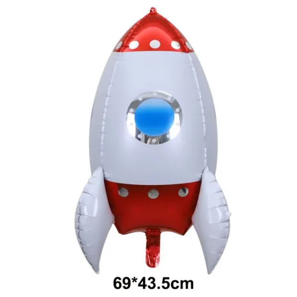 1Pcs Grande Foil Foil Balão Espaço Exploração Tema Inflável Decoração Brinquedos para Meninos Festa de Aniversário Foguete Asa - Imagem 11