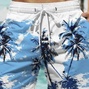 Moda Coconut Tree Shorts de Praia Masculinos Shorts Havaianos Calções de Banho Calções de Praia com Cordão Férias Streetwear Harajuku