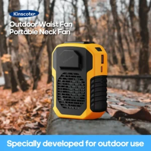KINSCOTER Ventilador de cintura suspenso para uso externo Ventilador de cintura/pescoço portátil de 6000mAh Ventilador de resfriamento com 3 velocidades Ventilador elétrico silencioso de longa duração