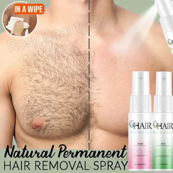 Spray de depilação rápida para homens e mulheres, inibidor indolor do crescimento do cabelo, axila do braço, perna depilatória permanente, beleza saúde, 10pcs - Imagem 3