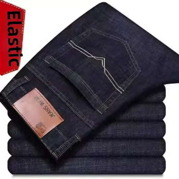 Calça Jeans Masculina Versátil e Durável, Calça de Moletom Plus Size Solta e Moderna, Moda Primavera Verão, Calça Slim Fit Elástica para Homens - Imagem 3