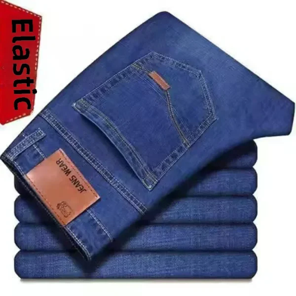 Calça Jeans Masculina Versátil e Durável, Calça de Moletom Plus Size Solta e Moderna, Moda Primavera Verão, Calça Slim Fit Elástica para Homens - Imagem 8