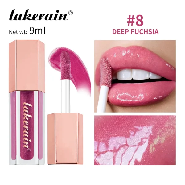 8 Cores Gloss Universal Lip Luminizer Hidratante Leve Brilho Labial Líquido Duradouro Batom Gloss Regula Lábios Pele - Imagem 11
