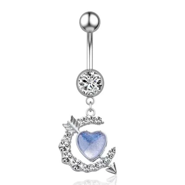 1pc Aço Inoxidável Azul Umbigo Anel Umbigo Tragu Piercing Barbell Coração Borboleta Corpo Jóias Punk Acessórios para Mulheres - Imagem 30