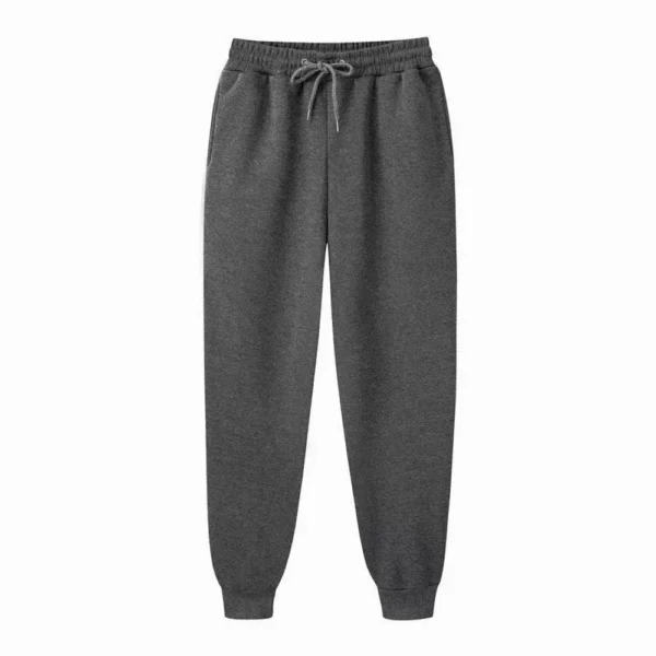 Calças de moletom casuais masculinas, calças esportivas de lã, unissex, moda sólida, calças soltas, streetwear, outono, inverno, calças de corrida, fitness - Imagem 11