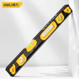 Deli-Inclinômetro de Nível Profissional de Alta Precisão com Ímã, Alumínio Sólido, Ferramenta de Medição de Ângulo de Nível, 300mm, 400mm, 500mm