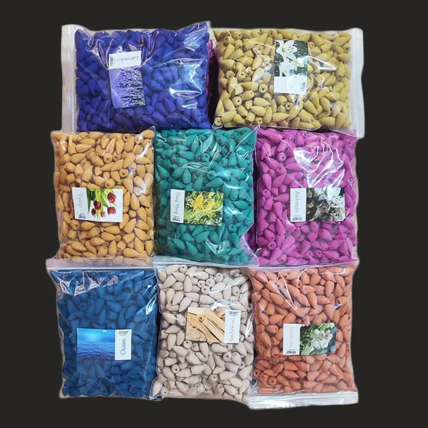 T 100g/200g/500g/1kg torre de refluxo natural cones de incenso indiana refluxo cone incenso sândalo lavanda fragrância doméstica