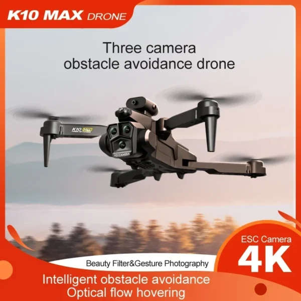 K10 MAX Professional 4K HD Camera Drone, Fluxo Óptico, 360 °, Evitar Obstáculos, Tiro Vertical de Quatro Eixos, Novo - Imagem 6