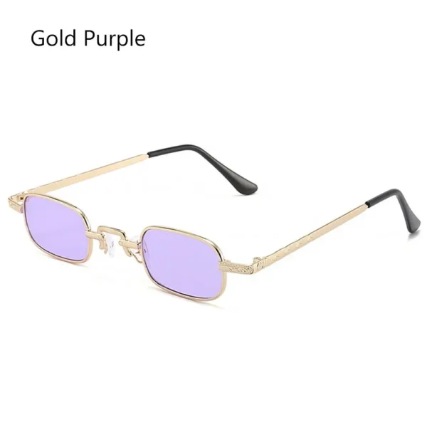 1pc para mulher pequeno retângulo óculos de sol retro metal frame punk vintage viagem máscaras uv400 proteção óculos de sol - Imagem 21