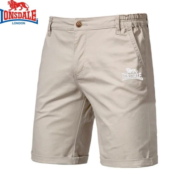 Shorts de verão LONSDAL bordados 100% algodão para homens de alta qualidade casual negócios social elástico na cintura praia shorts - Imagem 3