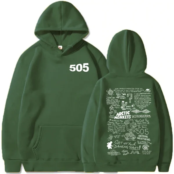 505 Moletom com capuz Arctic Monkeys Música Moletom com capuz Arctic Monkeys Produtos Presente para fãs do Arctic Monkeys Moletom Tops Streetwear Unissex - Imagem 3