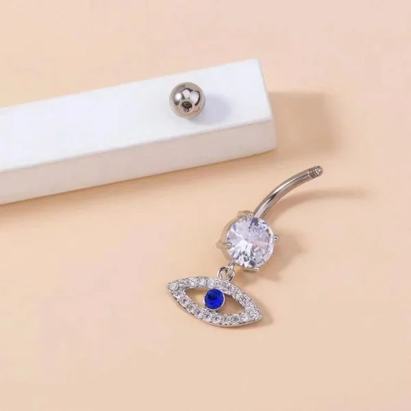 1pc Aço Inoxidável Azul Umbigo Anel Umbigo Tragu Piercing Barbell Coração Borboleta Corpo Jóias Punk Acessórios para Mulheres - Imagem 2
