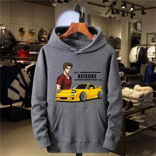 "Initial D" 2024 Moda Masculina Padrão de Corrida da Moda Estampado Roupas Masculinas Camisa Esportiva de Lazer de Inverno Roupas Entusiastas - Imagem 12