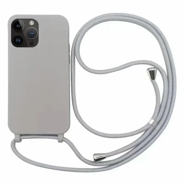 Capa de telefone com cordão de silicone macio em TPU, iPhone 16, 15, 14 Plus, 13, 12, Mini, 11 Pro, XS, Max, XR, X - Imagem 7
