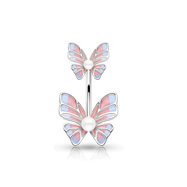 1pc Aço Inoxidável Azul Umbigo Anel Umbigo Tragu Piercing Barbell Coração Borboleta Corpo Jóias Punk Acessórios para Mulheres - Imagem 21