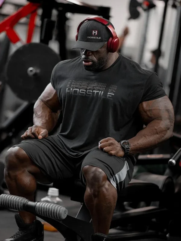 Hosion-camiseta de manga curta para homens, estilo americano, solto, respirável, fitness, músculo, difícil, esportes, clássico - Imagem 3