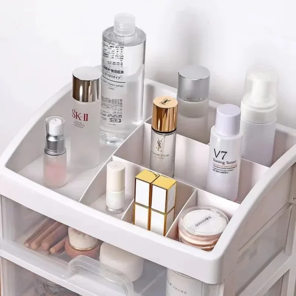 Caixa de armazenamento de cosméticos transparente, organizador de maquiagem e joias, à prova d'água, armazenamento de cosméticos, ótimo para banheiro, quarto, bancada - Imagem 5