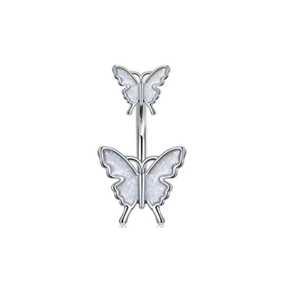 1pc Aço Inoxidável Azul Umbigo Anel Umbigo Tragu Piercing Barbell Coração Borboleta Corpo Jóias Punk Acessórios para Mulheres - Imagem 15