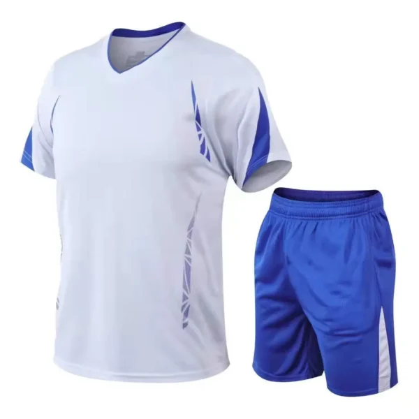 2022 novo agasalho de verão masculino camiseta solta com shorts juntos roupas masculinas camisas de futebol manter conjuntos legais tamanho grande M a 5XL - Imagem 6