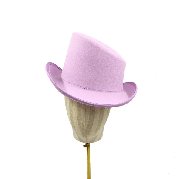 Chapéu alto inclinado masculino, chapéu de mágico preto monocromático, sombrero cavalheiro, festa curl britânica, personalidade, novo, 60cm - Imagem 26