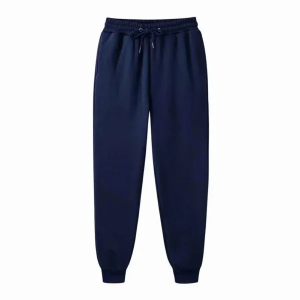 Calças de moletom casuais masculinas, calças esportivas de lã, unissex, moda sólida, calças soltas, streetwear, outono, inverno, calças de corrida, fitness - Imagem 14