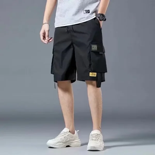 Shorts de trabalho, vários bolsos masculinos, shorts médios, calças curtas largas e finas de verão - Imagem 14