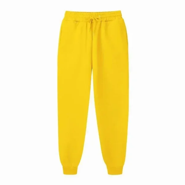 Calças de moletom casuais masculinas, calças esportivas de lã, unissex, moda sólida, calças soltas, streetwear, outono, inverno, calças de corrida, fitness - Imagem 7