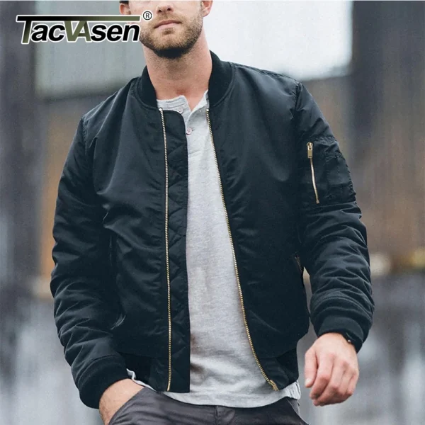 TACVASEN-Jaquetas bombardeiras acolchoadas para homens, jaqueta piloto, moda casual de beisebol, streetwear varsity, casaco retrô, inverno - Imagem 2