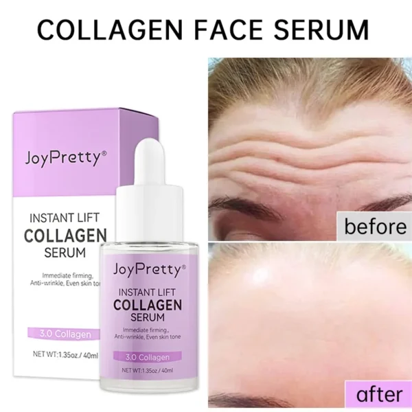 Colágeno Soro Facial Remoção de Rugas Antienvelhecimento Ácido Hialurônico Testa Facial Linhas Finas Lifting Serum Cuidados com a Pele Beleza 40ml - Imagem 2
