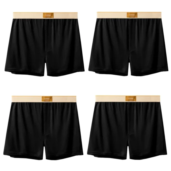 4 pçs masculino seta calças boxers de algodão shorts soltos meados de cintura masculina plus size roupa interior homewear calcinha confortável - Imagem 8