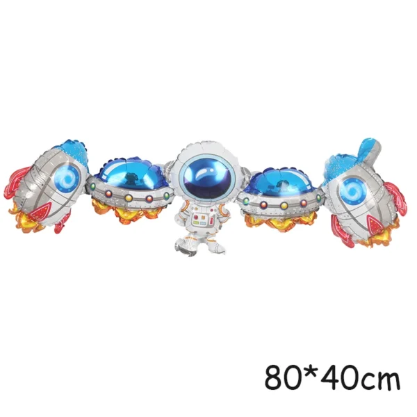 1Pcs Grande Foil Foil Balão Espaço Exploração Tema Inflável Decoração Brinquedos para Meninos Festa de Aniversário Foguete Asa - Imagem 25