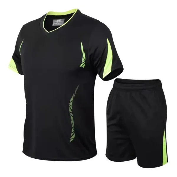 2022 novo agasalho de verão masculino camiseta solta com shorts juntos roupas masculinas camisas de futebol manter conjuntos legais tamanho grande M a 5XL - Imagem 4