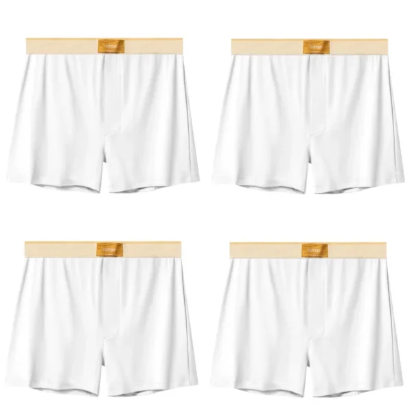 4 pçs masculino seta calças boxers de algodão shorts soltos meados de cintura masculina plus size roupa interior homewear calcinha confortável - Imagem 7
