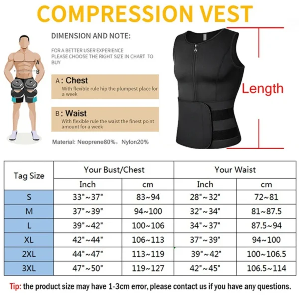 Neoprene sauna suor colete cintura formador corset corpo shaper zíper emagrecimento tanque superior queimador de gordura treino perda de peso shapewear - Imagem 2