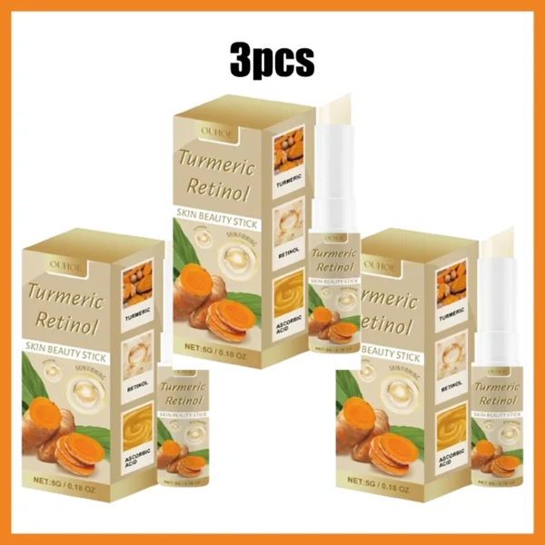 Cúrcuma Retinol Beauty Stick Creme Facial Clareador Melanina Hidratante Lifting de Rugas Rejuvenescedor Clareamento da Pele Cosméticos Coreanos - Imagem 8