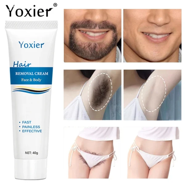 3 peças de creme de remoção de pelos indolor para homens e mulheres, eficaz para lábios, axilas, biquíni privado, remoção de pelos corporais, beleza, reparo, cuidados com a pele - Imagem 4