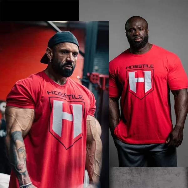 Hosion-camiseta de manga curta para homens, estilo americano, solto, respirável, fitness, músculo, difícil, esportes, clássico - Imagem 10