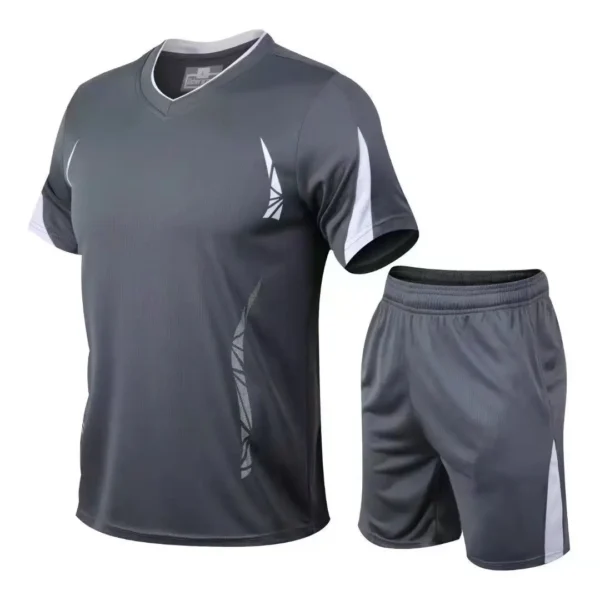 2022 novo agasalho de verão masculino camiseta solta com shorts juntos roupas masculinas camisas de futebol manter conjuntos legais tamanho grande M a 5XL - Imagem 3