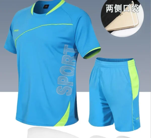 2022 novo agasalho de verão masculino camiseta solta com shorts juntos roupas masculinas camisas de futebol manter conjuntos legais tamanho grande M a 5XL - Imagem 29