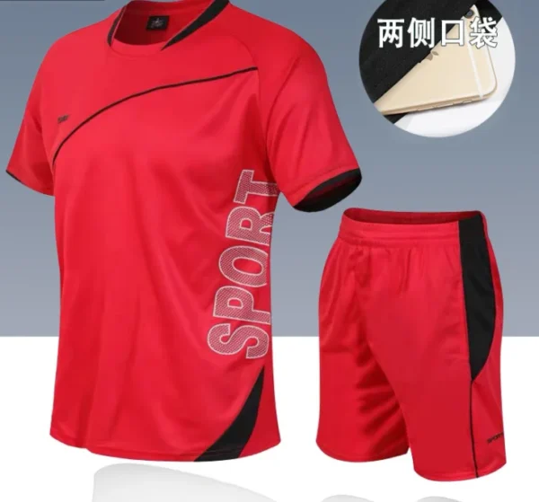 2022 novo agasalho de verão masculino camiseta solta com shorts juntos roupas masculinas camisas de futebol manter conjuntos legais tamanho grande M a 5XL - Imagem 22