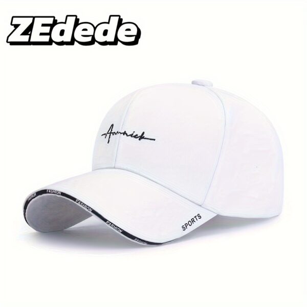 Boné de beisebol bordado com alfabeto casual unissex - Chapéu leve para viagens ao ar livre - Boné de beisebol hip-hop primavera e inverno - Acessórios de moda masculina - Bonés de beisebol masculinos - Mistura de poliéster e algodão - Estilo retrô - Imagem 5