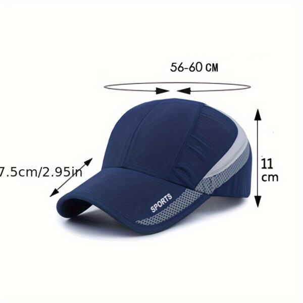1pc Novo Esporte Color Block Chapéu de secagem rápida, Chapéu esportivo masculino ao ar livre, Chapéu ajustável para acampamento e caminhada masculino - Imagem 13