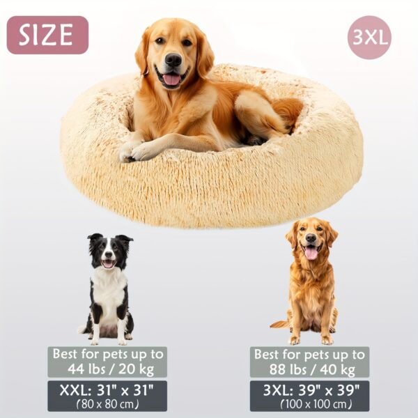 Cama calmante para cães e gatos, Donut Cuddler Warming Cozy Soft Round Bed, Cama de pelúcia macia e fofa com pelo sintético para cães e gatos pequenos, médios e grandes (40,64 cm/50,8 cm/60,96 cm/71,12 cm/78,74 cm/99,06 cm) - Imagem 53