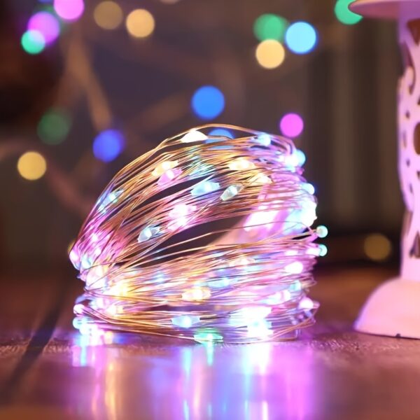 1pc USB Fairy String Lights, 20,12 metros 200LED 10,06 metros 100 LED 5,0 metros 50LED Mudando Luzes de Fio Prateado Com 8 Modos de Iluminação Controle Remoto Para Artesanato Quarto Teto Decoração de Natal, Luz de Fio de Cobre Multicolorido - Imagem 14