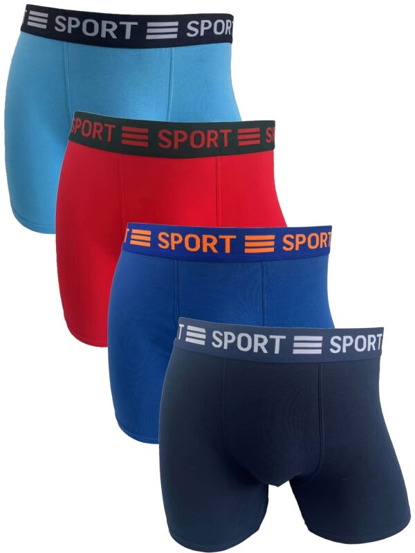 1pc/10pcs/12pcs Cuecas Boxer de Algodão Masculinas - Cor Aleatória, Confortável e Respirável, Elástico Médio, Cores Sólidas, Lavável à Máquina - Imagem 5