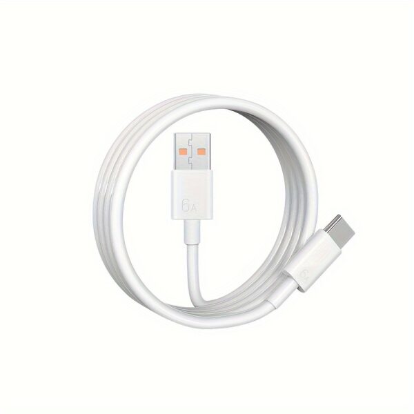 Cabo de carregamento USB C, carregamento rápido de 6 A e 120 W, cabo de sincronização de dados redondo de PVC, superfície fosca USB para conector tipo C, potência de entrada/saída ≥80 W, tensão operacional de 36 V, compatível com Huawei, Xiaomi, Vivo e mais - Imagem 4